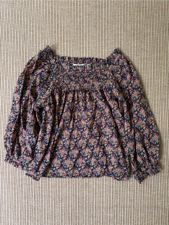 Doen Tops - Doen Navy Floral Smocked Top (Agotha Top in Noir Forest Floral)